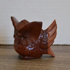 Hand Carved  Owl Decor